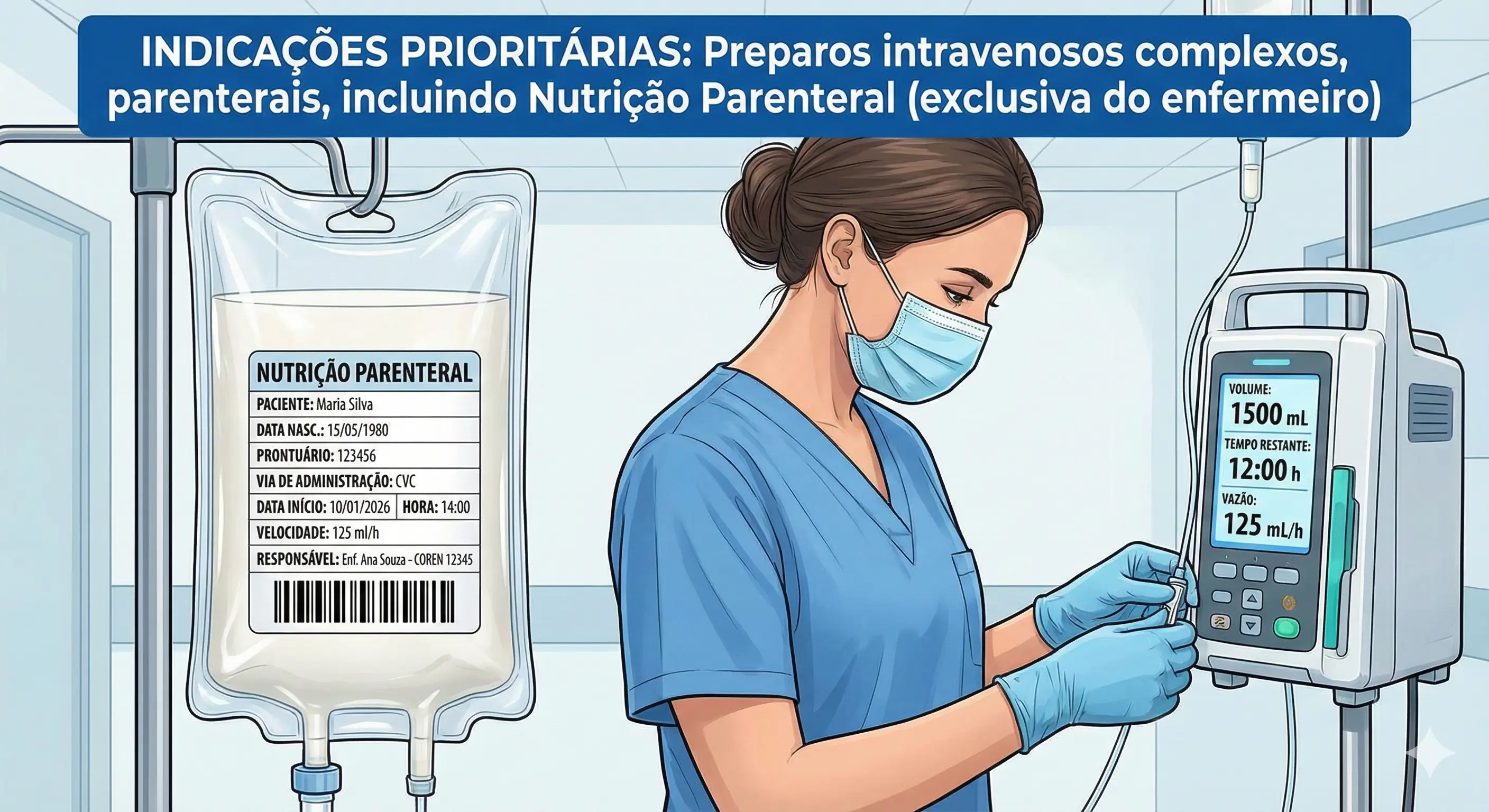 TRIPLA CHECAGEM PRIORIDADES PARA INSTALAÇÃO DE NUTRIÇÕES PARAENTERAL PELO ENFERMEIRO